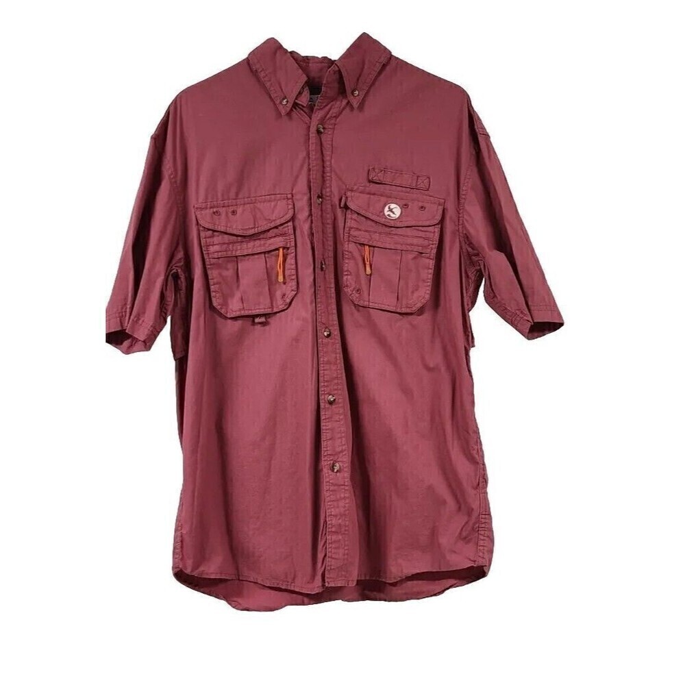 Gander Mountain Guide Series TechUV SPF30+ Short Sleeve Fishing Shirt Men's Sz M